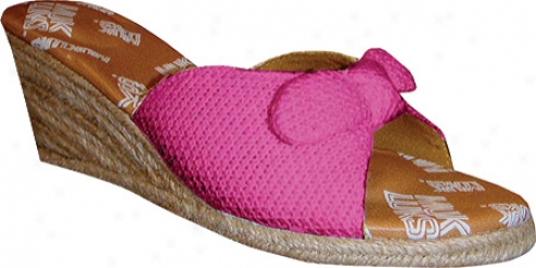 Muk Luks Solid Sophia-tied Wedge (women's) - Bright Pjnk