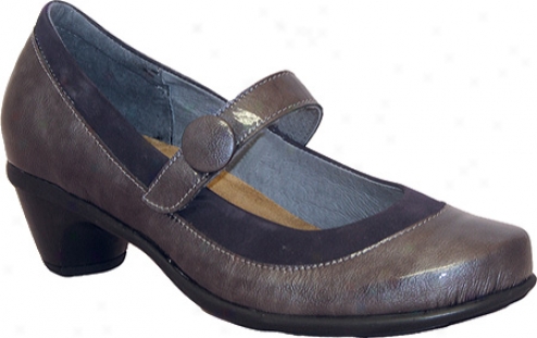 Naot Trendy (women's) - Grey Patent Leather/navy Nubuck