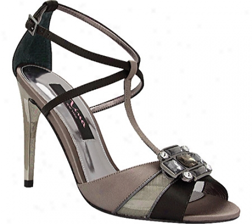 Nina Caskade (women's) - Chocolate Satin/metallic Mesh/foil Kid