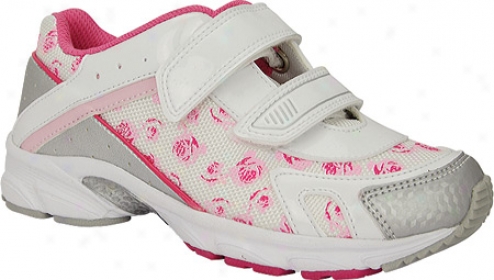 Nina Kissa (infant Girls') - White/pink Flowers Mesh/patent/metallic