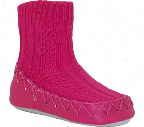 Nowali Cable Knit Moccasin (women's) - Fuchsia