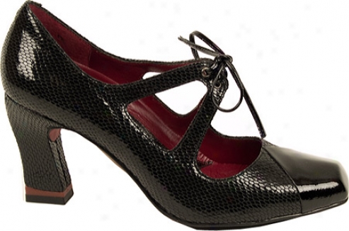 Oh! Shoes Alana (women's) - Black Python Patent