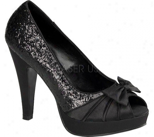 Pin Up Bettie 10 (women's) - Black Glitter/satin