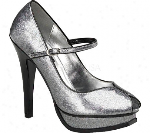 Pin Up Pleasure 02g (women's) - Silver Pearlized Glitter Patent Leather