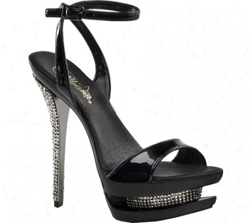 Pleaser Blondie 631-3 (women's) - Black Patent/black/pewter Chrome