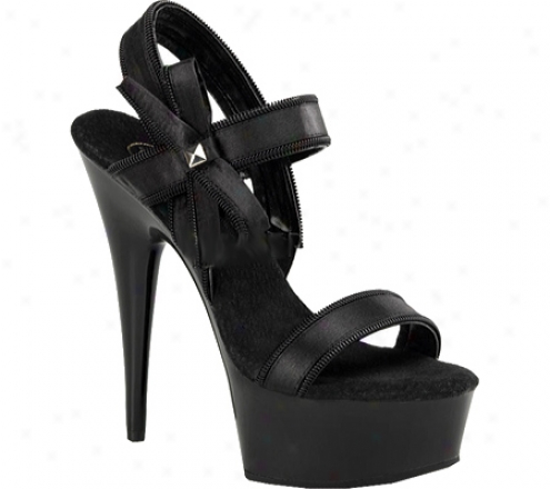 Pleaser Delight 656 (women's) - Black Satin/black