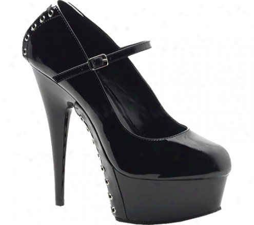 Pleaser Delight 687fh (women's) - Black/white/black Patent