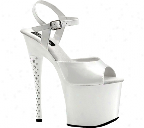 Pleaser Diamond 709 (women's) - White/white Patent