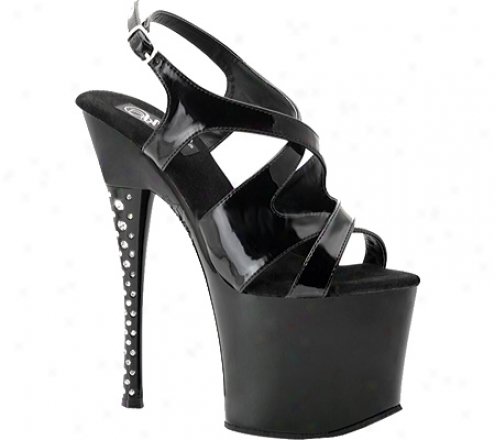 Pleaser Diamond 730 (women's) - Black/black Patent