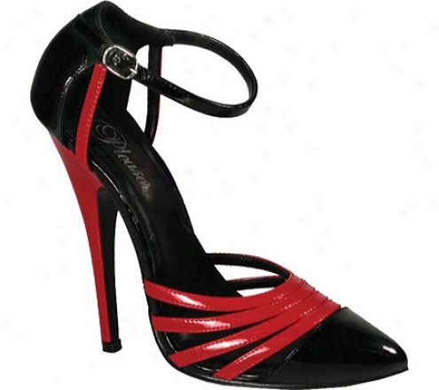 Pleaser Domina 412 (women's) - Black/red Patent