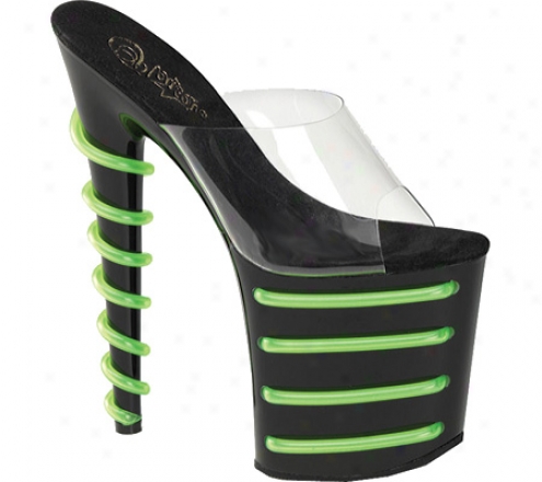 Pleaser Flamingo 801t-4 (women's) - Clear/black/lime Green