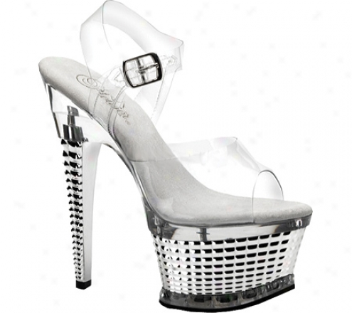 Pleaser Illusion 658 (women's) - Clear/silver Chrome