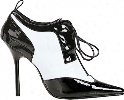 Pleaser Milan 60 (women's) - Black/white Patent