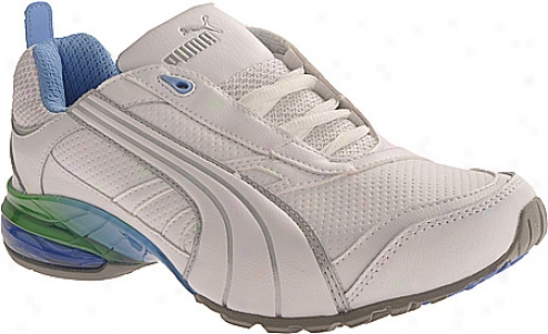 Puma Cell Inertia (women's) - White/metallic Silver/team Pea