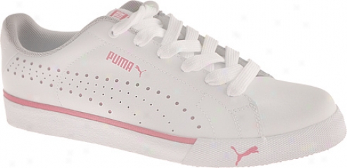 Puma Game Mark  (children's) - Bright White/pink/silver