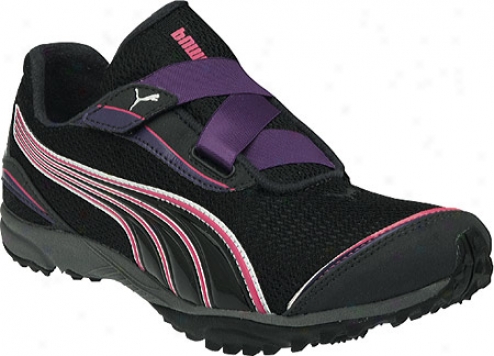 Puma Lakyos 2 V (women's) - Black/heliotrope/fluo Pink