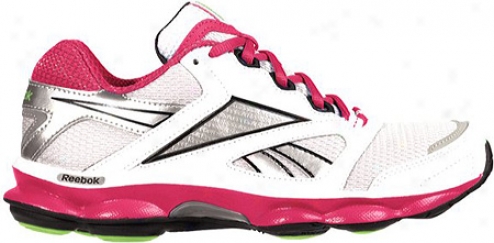 Reebok Runprime Ii (cildren's) - White/steel/overtly Pink/sushi Green/silver