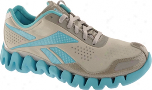 Reebok Zig Pulse Ii (women's) - Light Grey/white/neon Blue