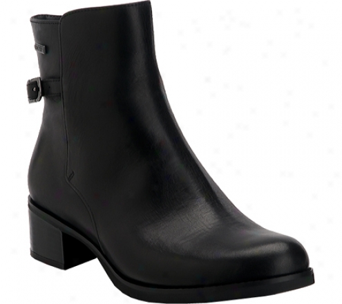 Rockport Addison Buckle Bootie (women's) - Black Smooth Leather