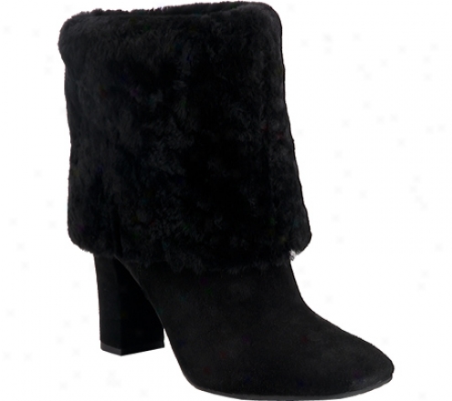 Rockport Helena Cuffde Bootie (women's) - Black Suede/shearling