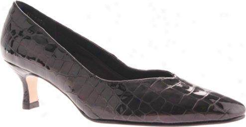 Ros Hommerson Compact (women's) - Black Croc Open Leather