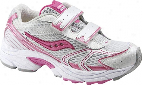 Saucony Cohesion 4 H&l (girls') - White/azalea/sweet Pea Leather/mesh