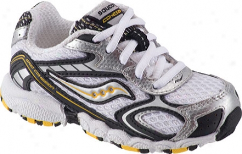 Saucony Cohesion (Babe Boys') - White/black/sun Leather/mesh