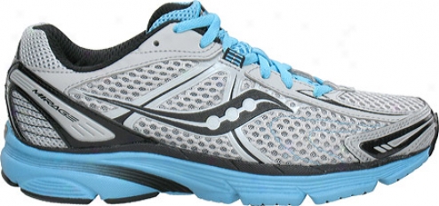 Saucony Progrid Mirage (women's) - Silver/black/blue