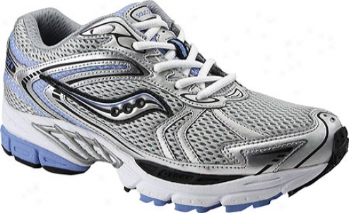 Saucony Ride 4 (girls') - Grey/blue/silve Leather/mesh