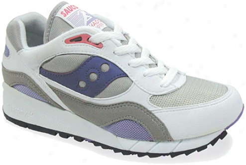 Saucony Shadow 6000 (women's) - White/grey/ameghyst/pomegranite