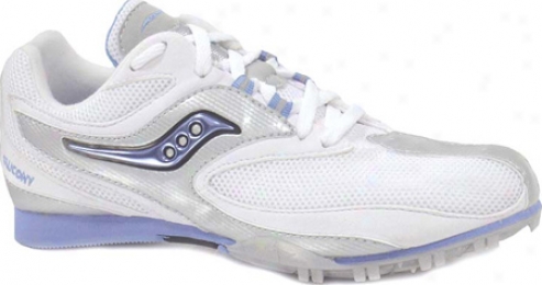 Saucony Velocity Spike Distance (women's) - White/silver/lue