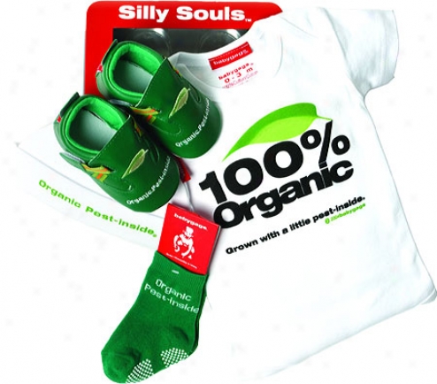 Silly Souls Organic Pest In-side 4-piece Gift Set (infants') - Kelly Green/white