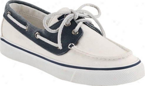 Sperry Top-sider Bahama 2-eye (women's) - White/navy Cotyon Canvas