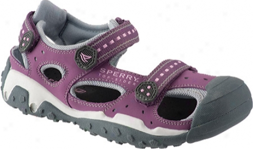 Sperry Top-sider Wet Tech Quarter Strap (infant Girls') - Purple/grey/prism Leather/textile