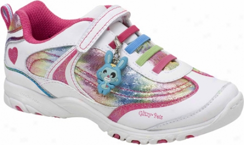 Stride Rite Glitzy Pets Starr (girls') - White/multi Leather/mesh