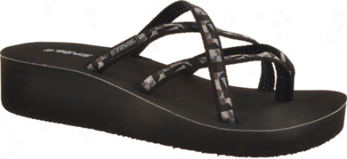 Teva Mandalyn Wedge Ola (women's) - Weakened Squares Black Raisin