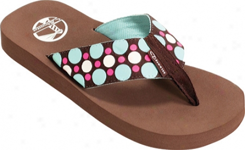 Tidewater Sandals Blue Dots (women's) - rBown/pink/blue