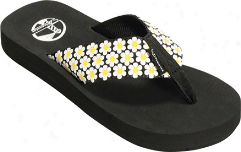 Tidewater Sandals Crazy Daisy (women's) - Black/yellow/white