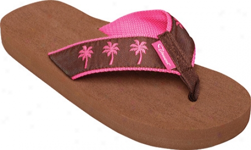 Tidewater Sandals Palm Tree (women's) - Chocolate/pink