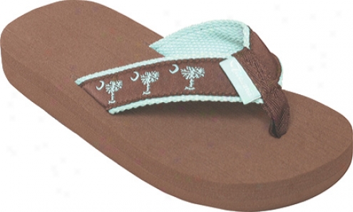 Tidewater Sandals Palmetto (children's) - Chocolate/turquoise