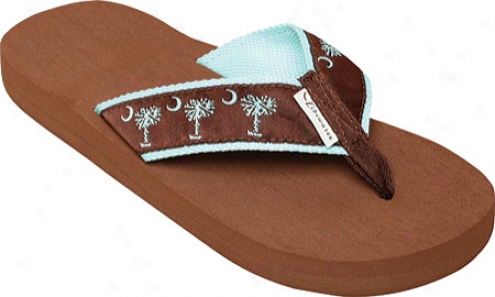 Tidewater Sandals Palmetto (womne's) - Chocolate/turquoise