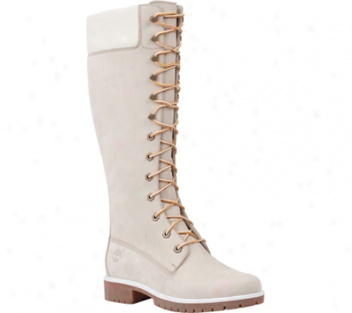 "timberland 14"" Premium (women's) - Winter White Waterproof Leather"