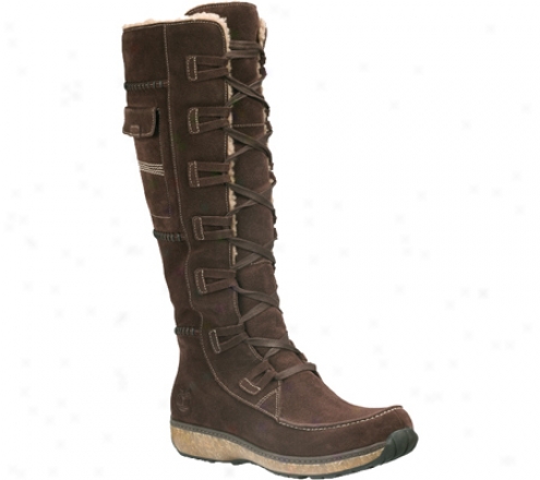 Timberland Earthkeepers Granby High Zip Boot (women's) - Dark Brown Waterproof Silk/suede