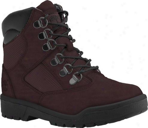 "timberland Field Boot 6"" Leather And Fabric (boys') - Burgundy Leather/mesh"