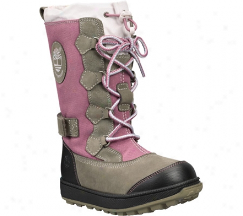 Timberland Holderness Waterproof Tall Lace Boot (children's) - Daark Tan/grape Nubuck/suede