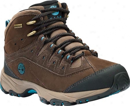 Timberland Ossipee Mid Leather And Fabric Gore-tex (women's) - Brown Leather/mesh