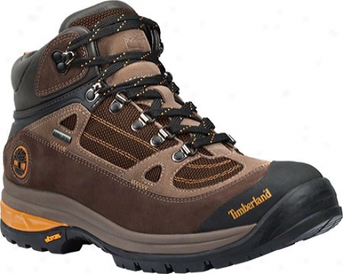 Timberland Washington Summit Leather And Fabric Mid Gore-tex (men's) -  Dark Brown/yellow