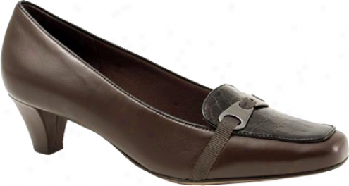 Trotters Marian (women's) - Mocha Soft Kid Leather/croc Patent Leather