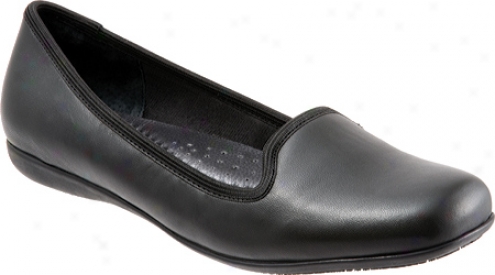 Trotters Simona (women's) - Black Waxy Leather