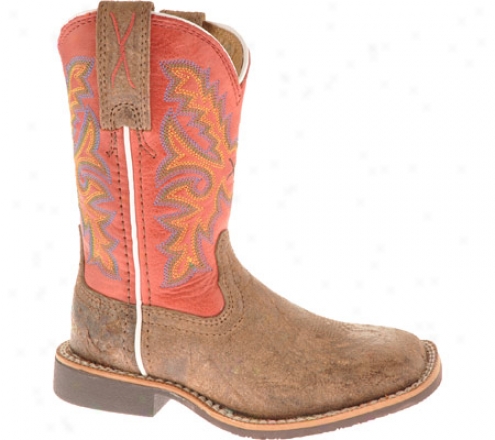 Twisted X Boots Cth0002 (children's) - Coffee Distressed/red Leather